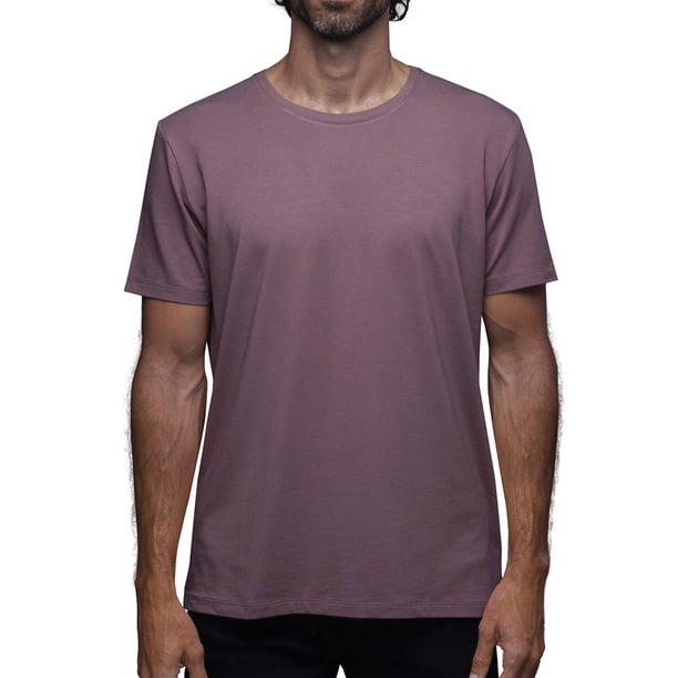 Playera Cuello Redondo Para Hombre De Algodón Pima y Tela Spandex Unbranded Co Crew Neck Rosewood L