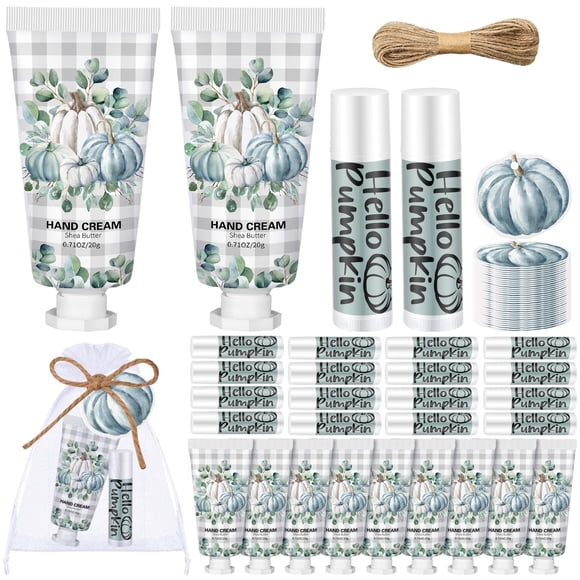 Set de bálsamo labial Heigble Fall Pumpkin, crema de manos, 144 unidades