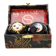 thumbnail image 4 of Black Sun & Moon Cloisonne Iron Balls Hand Stress Relief Set Exercise Finger Set C12465, 4 of 4