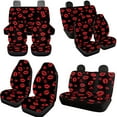 thumbnail image 3 of Uorisanigo 10 Pack Red Lips Print Automobile Seat Cover Sets Comfortable Decorative Car Steering Wheel Accessories and Water Cup Pad Cars Seat Belt Pad Cover Keychains Suitable for Car SUV, 3 of 7
