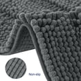 thumbnail image 7 of Subrtex Non-Slip Bathroom Rugs Chenille Soft Striped Plush Bath Mat (Gray, 18" x 48"), 7 of 7