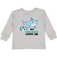 thumbnail image 3 of Inktastic My Grammy Loves Me with Cute Sharks Boys or Girls Long Sleeve Toddler T-Shirt, 3 of 5