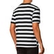 thumbnail image 3 of Camiseta de rayas INSPIRE CHIC para el Día del Padre para hombres, camiseta de manga corta, cuello redondo, casual, talla XL, negro y blanco, 3 of 6