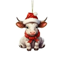 PRETXORVE Christmas Decorations, Christmas Ornaments, Personalized Cow Christmas Tree Hanging Decorations, Christmas Decorations