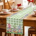 thumbnail image 5 of Easter Bunny Gnomes Table Runner - 70 Inch Long Spring Easter Eggs Floral Sage Green Plaid Cotton and Linen Blended Dress Scarves Farmhouse Table Runner for Kitchen Dining, Coffee Table, 13" x 70", 5 of 8