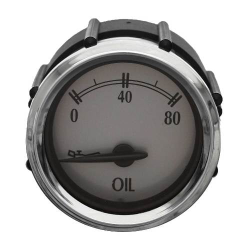 Faria Boat Oil Pressure Gauge GBC127B | Marine Newport Silver 2 Inch