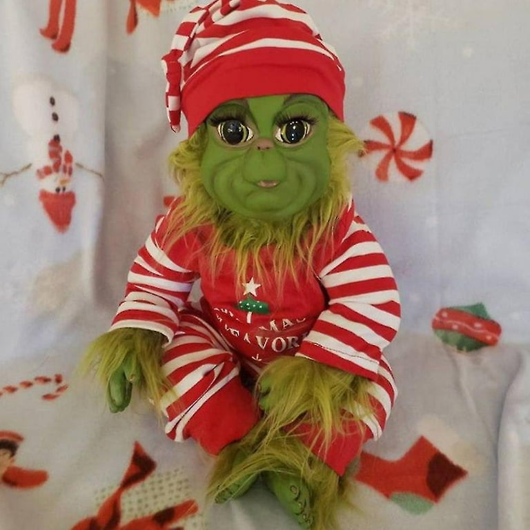 Christmas Plush Doll Reborn Baby Grinch Stuffed Toy Gift