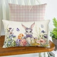 thumbnail image 4 of Easter Purple Bunny Pillow Covers 12x20 Inch Spring Rabbit Egg Butterfly Floral Leaves Holiday Cushion Case Farmhouse Easter Decoration for Sofa Couch, 4 of 5