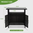 thumbnail image 6 of HOMEFUN Outdoor Bar Table Featuring Storage Cabinet: Wheeled Patio Serving Carts, Wicker Grill Cart Prep Station & Rolling Kitchen Island for Patio, Backyard and Outside Use, in Black, 6 of 7