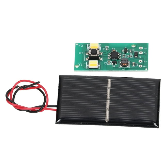 2-Pack 1.2V NiMH Battery Solar Light Control Panel Kit with PCB Material, 8 Lighting Modes, Charge/Discharge Protection, 4 LEDs (White & Warm Light), 2V Solar Panel Compatibility for Garden, Wall,