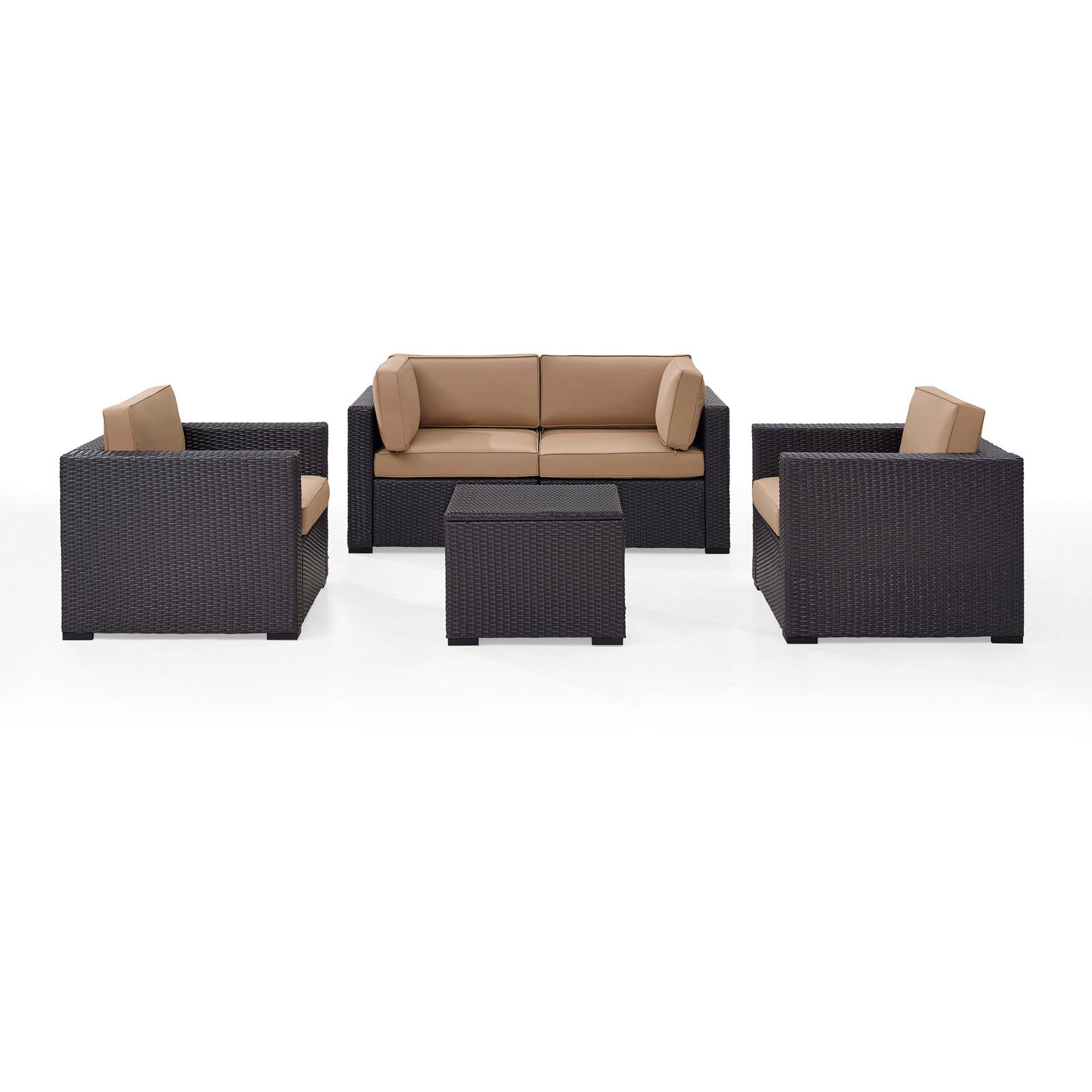 Crosley Furniture Biscayne 5 Piece Metal Patio Sofa Set in Brown/White - image 5 of 11