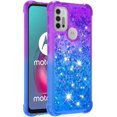 thumbnail image 3 of for Motorola Moto G10 Case Moto G30 Case with Creativity Clear Gradient Quicksand Glitter Flowing Liquid Floating TPU Case Bling Diamond Sparkle Cover for Moto G10 JB Purple Navy, 3 of 14
