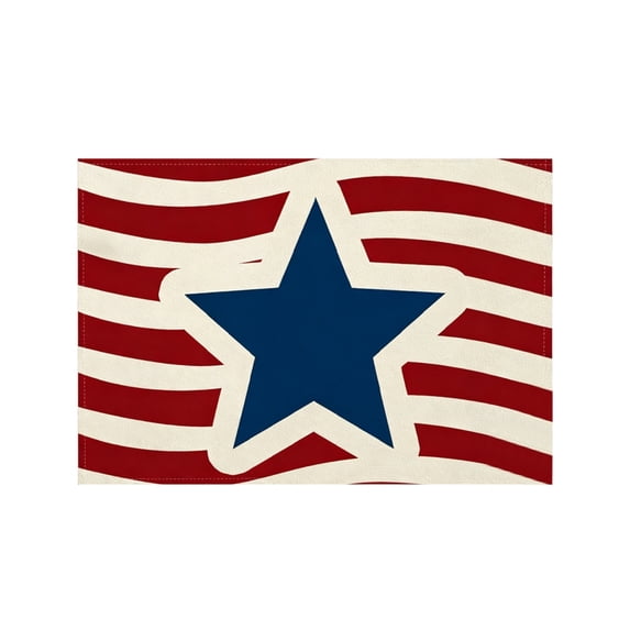 YiJuHui Independence Day Placemat, Patriotic American Flag Polyester Table Mat, Heat Resistant, Easy Clean, Non Slip Dining Mat for Picnic, Kitchen, Party Table Decoration