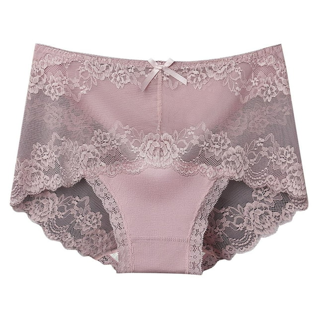 Womens Underwear Lace Safety Pants Mid Waist Solid Breathable