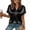 Black, variant on YHAJDS Women Blouses Dressy Casual Short Sleeve Button Down V Neck Pocket Shirts