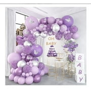 MMTX Light Purple Butterfly Balloon Arch, Lavender Theme Purple Silver Balloon Decoration with Butterfly Sticker, Purple Confetti Balloons for Wedding Engagement Birthday Party