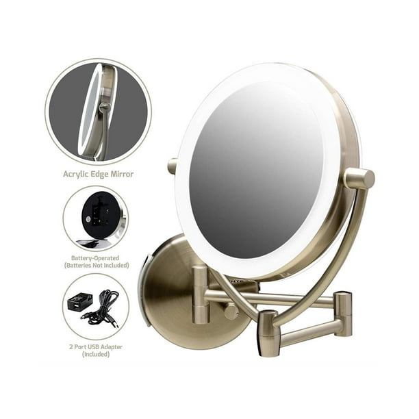 Ovente Wall Mounted Makeup Mirror 9 5 Inch With 10x Magnification