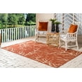 thumbnail image 2 of Unique Loom Collection Botanique Abstrait Pictural Transitionnel Tapis d'Intérieur et d'Extérieur, 5 x 8 Pieds, Terre Cuite/beige, 2 of 2
