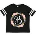 thumbnail image 3 of Inktastic B Monogram Alphabet Letter Rose Floral Wreath Girls Toddler T-Shirt, 3 of 5