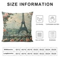 thumbnail image 5 of PRATYUS Eiffel Tower Throw Pillow Cover Gray and Pink Oil Painting for Paris Summer Landscape Flower Roses and Leaf Decorative Square Pillow Case for Home Bedroom Living Room Cushion Cover White, 5 of 5