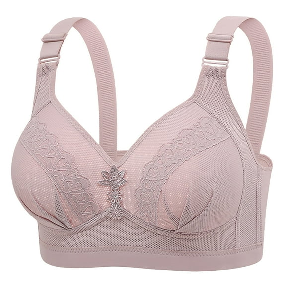 Bras for Women Women's New Plus Size No Underwire Top Bra Thin Breathable Big Breasts To Show Small Beauty Back Four Bra E