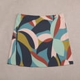 thumbnail image 3 of Abstract Color Block Skirt Womens Leaf Print Vintage Mini Skirts Summer Streetwear High-wa, 3 of 6