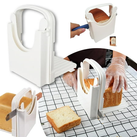 

Off Promotions! Ynlkorvg Polishing Stone Kitchen Essentials Bread Slicer for Homemade Bread Foldable & Adjustable to 5 Different Thickness Slice Easy with Rubber Feet Recipe E Book Sandwich