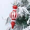 thumbnail image 6 of Shoreew 2 Pcs 7 Inch Finial Drop Christmas Tree Ornaments Red White Gourd Shape Hanging Ornaments Shatterproof Plastic Finial Pendant for Holiday Party Decor, 6 of 7