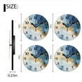 thumbnail image 2 of Non-Ticking Silent Wall Clocks Battery Operated Personalized Decor Clock for Bathroom,Office-Watercolor Painting With Gold Lines, In Shades Of Blue And White（10inch）, 2 of 4