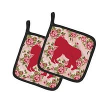 Gorilla Shabby Chic Pink Roses Pair of Pot Holders