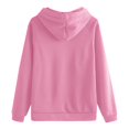 thumbnail image 3 of Women's Plus Size Solid Color Drawstring Hooded Sweatshirt,Autumn Winter Fashion Thermal Plush Oversized Pullover with Pockets,Casual Streetwear Loungewear Top for Daily Wear,Holiday Outfits Pink L, 3 of 3