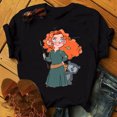 thumbnail image 1 of Camiseta de dibujos animados de Disney para mujer, ropa Y2k de princesa linda, camiseta gráfica Kawaii, de manga corta Camisetas estampadas, camisetas ajustadas, 1 of 5