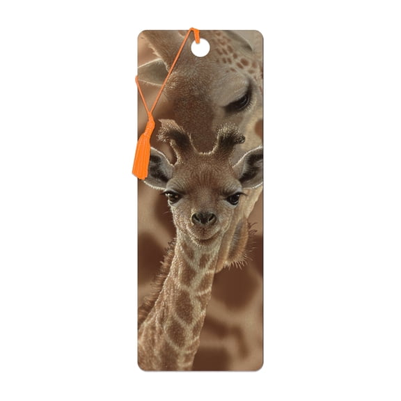 3D LiveLife Bookmark - Newborn from Deluxebase. Cute Lenticular Animal Bookmark, Giraffe Page Marker Gift for Book Lovers & Teachers