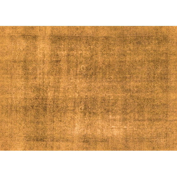 Ahgly Company Indoor Rectangle Abstract Orange Modern Area Rugs, 8' x 12'