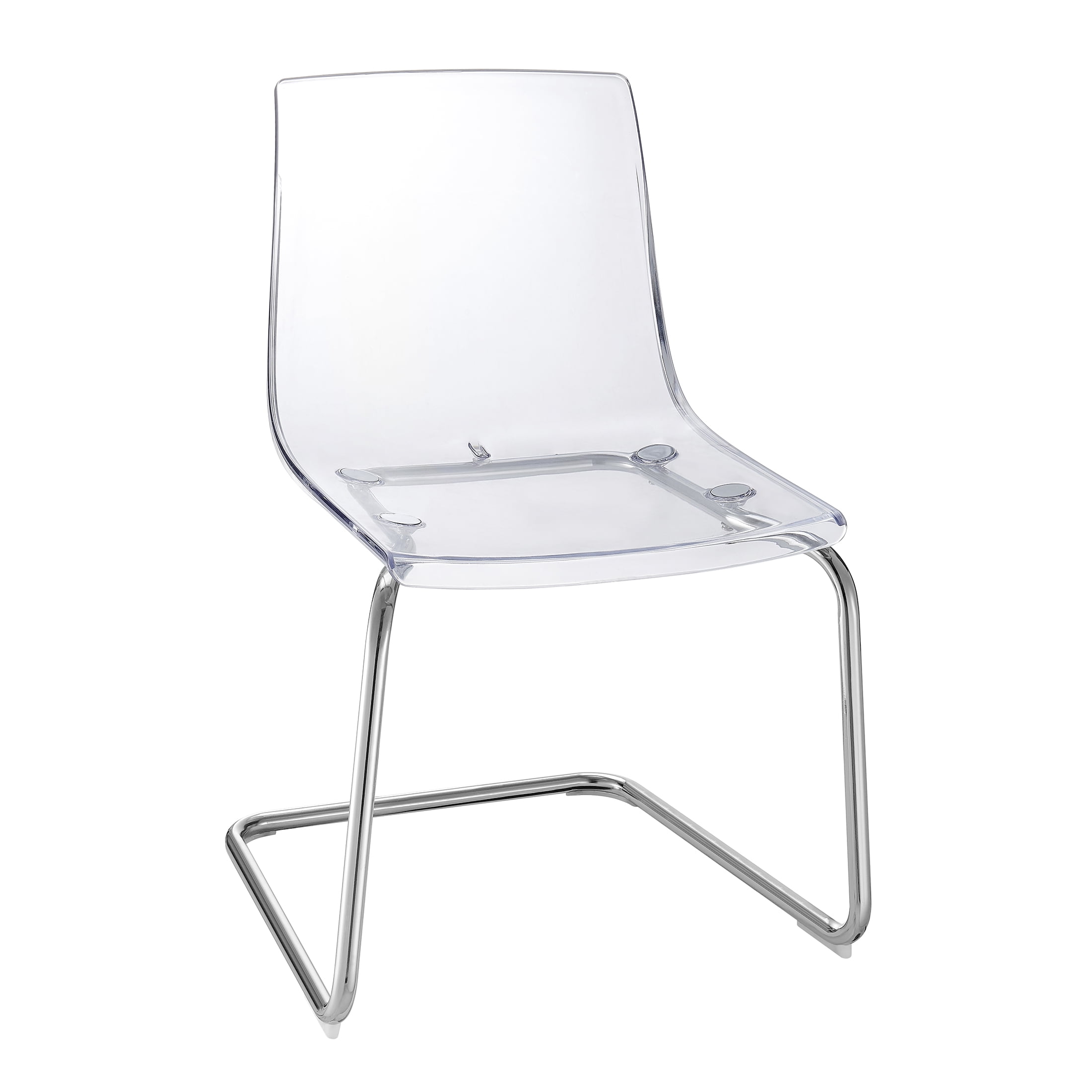 Mainstays Clear Dining Chair 2 Pack, Chrome and Clear