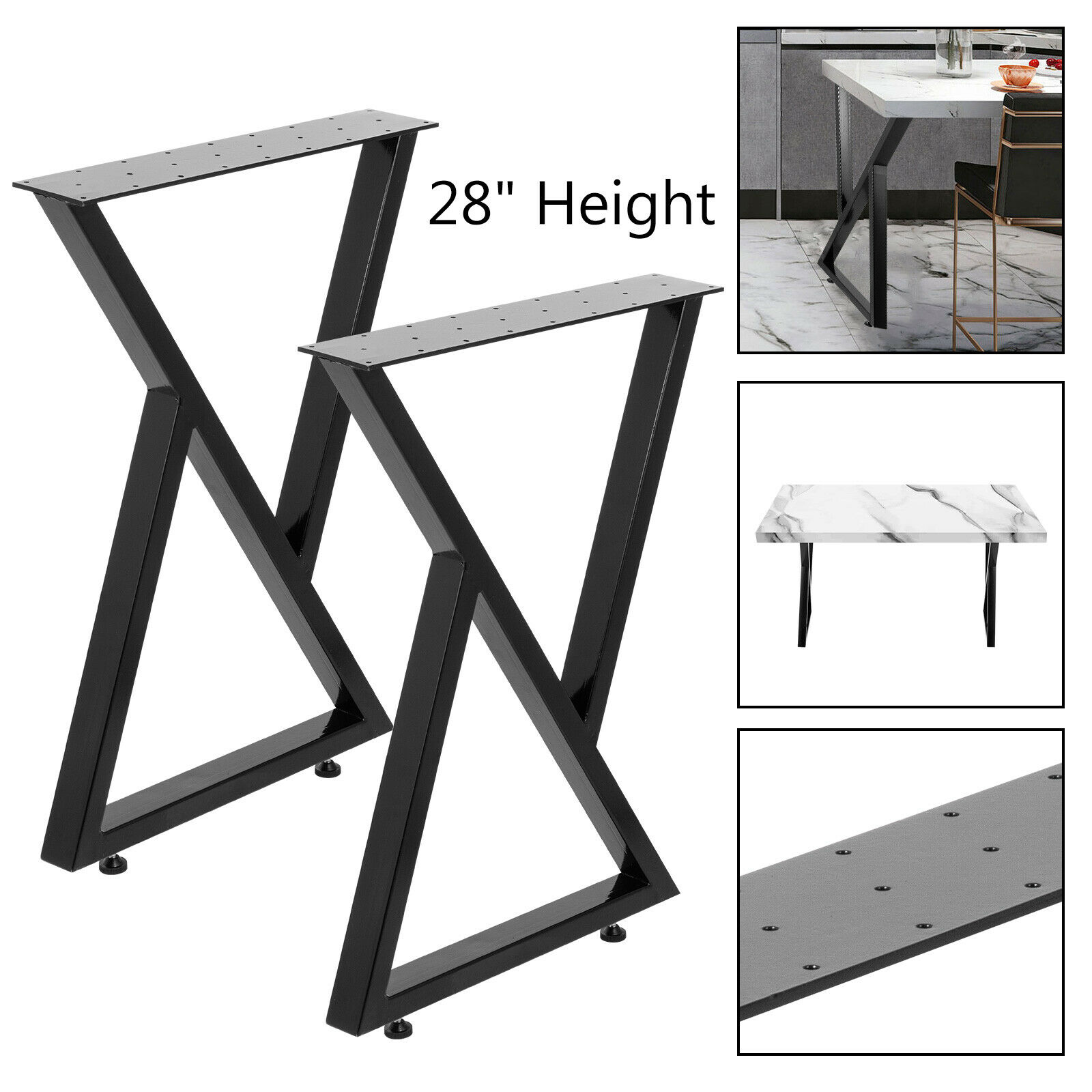 Office Table Legs,Computer Desk Legs,Industrial kitchen table legs,Black Black Steel table legs 2 x High Quality 28 Dining Table Legs