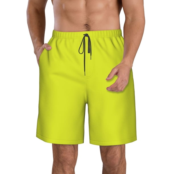 Fotbe Yellow Trajes de Baño Estampados para Hombre, Shorts de Verano de Secado Rápido, Ropa de Playa, Bañadores-Large