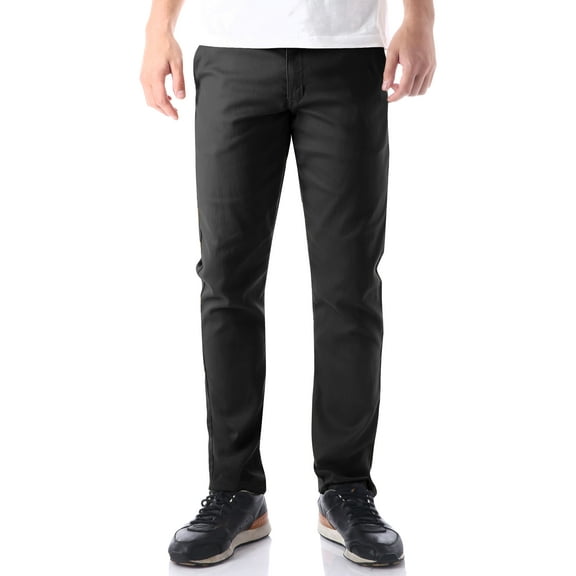 Ma Croix Mens Slim Fit Stretch Chino Pants Plain Twill