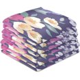 thumbnail image 4 of Coolnut Purple Flowers Kitchen Dish Towels Set of 4,Dishcloths,Absorbent Soft Towels Hand Towels, Tea Towels,18" x 28", 4 of 6