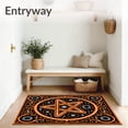 thumbnail image 3 of ODIKA 8'x10' Machine Washable Non-Slip Area Rug, Mystic Pentagram Snowflake Skirt Featuring Silver Sequin Highlights High Traffic Rug with Pad, Black, 631260, 3 of 8