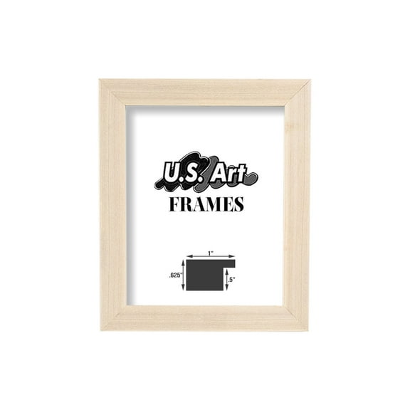 Unfinished Natural 1 Inch Flat Picture Frame, Solid Wood Wall Decor Poster Picture Frames by US Art Frames