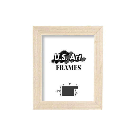Unfinished Natural 1 Inch Flat Picture Frame, Solid Wood Wall Decor Poster Picture Frames by US Art Frames