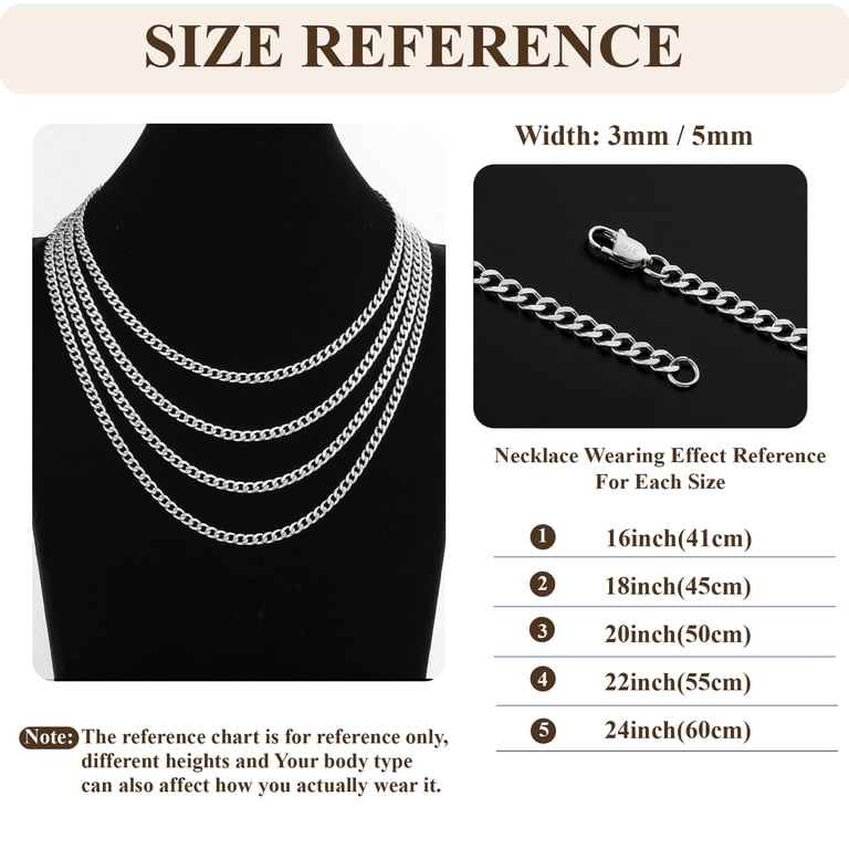 S925 Sterling Silver Lip Chain Necklace - 3mm Thick Chunky Chain For Women, 16/18/20/22 Inch Lengths, Gift Box Included