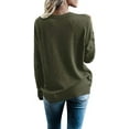 thumbnail image 4 of Women Long Sleeve Deep V Neck Knit Sweater Wrap Front Loose Tops Pullover Jumpers for Women, 4 of 5