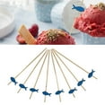 100 Pcs Disposable Bamboo Food Cocktail Picks Blue Fish Buffet Fruit