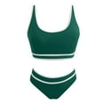 thumbnail image 7 of Afdoent Womens Bikini Sets High Waisted Sporty Two Piece Swimsuit Color Block High Cut Bathing Suits 2026 Retro Swimsuit, 7 of 7