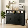 thumbnail image 2 of HOMCOM Sideboard, Buffet Cabinet with 4 Barn Doors and 3 Drawers Black, 2 of 9