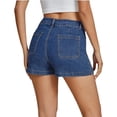 thumbnail image 4 of Jean Shorts Womens Summer Casual Classic Blue Hight Waisted Straight Leg Stretchy Denim Shorts with Pockets, 4 of 9