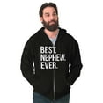 thumbnail image 3 of Best Nephew Ever Family Aunt Uncle Men's Big & Tall Graphic Zip Up Hoodie Brisco Brands 3X, 3 of 5