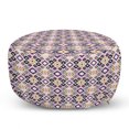 thumbnail image 1 of Aztec Pouf Cover with Zipper, Ikat Inspired Design Retro Style Ornaments Continuing, Soft Decorative Fabric Unstuffed Case, 30" W X 17.3" L, Multicolor, by Ambesonne, 1 of 5